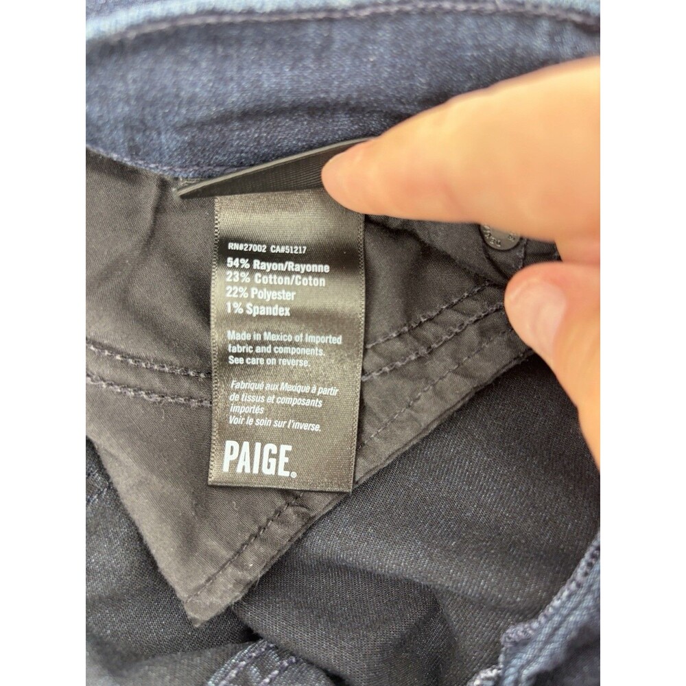 PAIGE Mens Federal Jeans 34x25.5 Dark Wash Stretch Straight Slim Denim Made USA - Picture 6 of 10